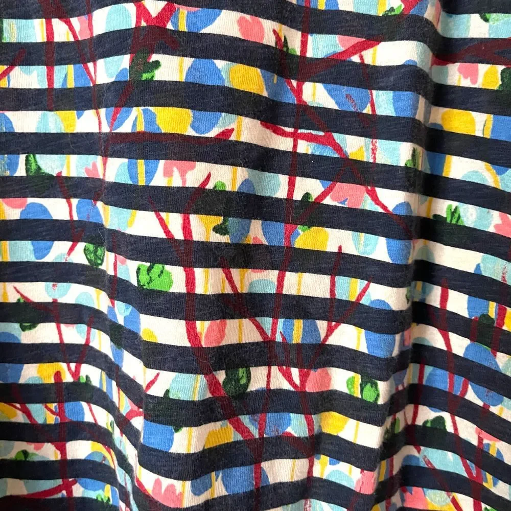 Michael Defeo for J. Crew black White Multicolor Stripe Long‎ Sleeve Tee XL